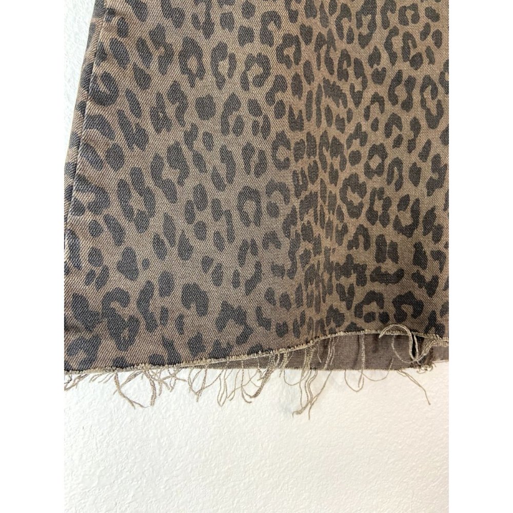 Pistola women's XS leopard print denim raw hem mini‎ skirt casual - Picture 3 of 6